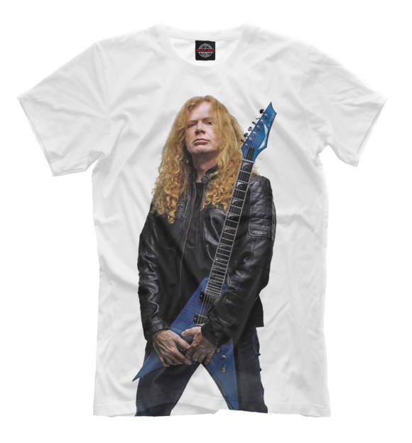 Мужская футболка с изображением Dave Mustaine цвета Молочно-белый