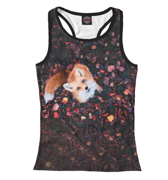 Женская майка-борцовка с изображением Лиса цвета Белый