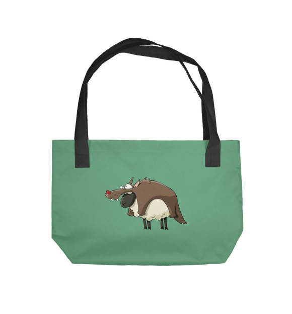 Пляжная сумка с изображением Овцеволк цвета 