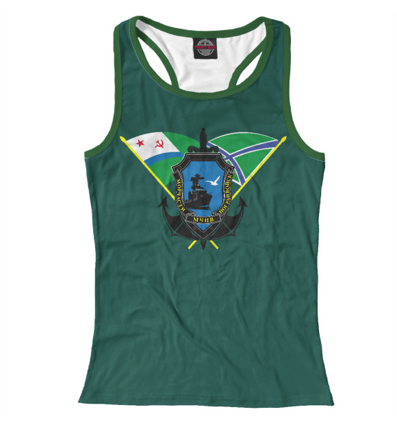 Женская майка-борцовка с изображением Морчасти Погранвойск цвета Белый