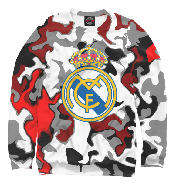 Свитшот для мальчиков с изображением FC Real Madrid цвета Белый