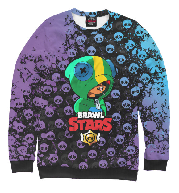 Женский свитшот с изображением Brawl Stars Leon цвета Белый
