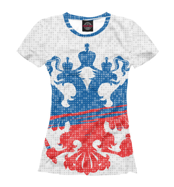 Женская футболка с изображением Форма сборной России с гербом цвета Белый