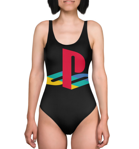 Купальник-боди с изображением PlayStation цвета 
