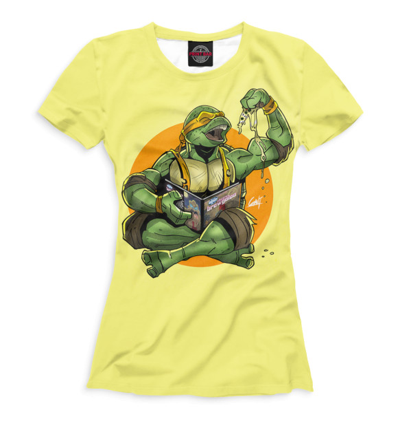 Футболка для девочек с изображением Микеланджело цвета Белый