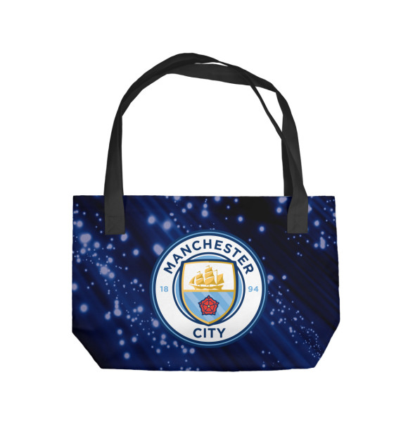 Пляжная сумка с изображением FC Manchester City Abstract цвета 