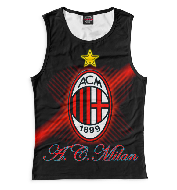 Майка для девочки с изображением AC Milan цвета Белый