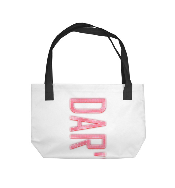 Пляжная сумка с изображением Dar'ya-pink цвета 