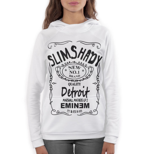 

Худи Print Bar, Белый, Slim Shady