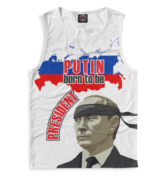 Майка для мальчика с изображением Путин цвета Белый