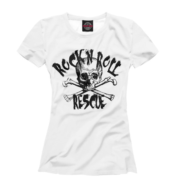 Женская футболка с изображением Rock'n'Roll цвета Белый