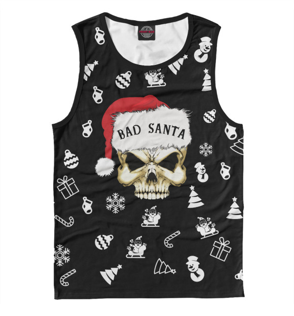 Майка для мальчика с изображением Bad Santa цвета Белый