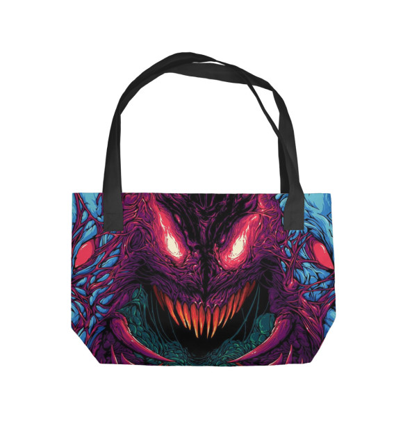 Пляжная сумка с изображением Безумный монстр цвета 