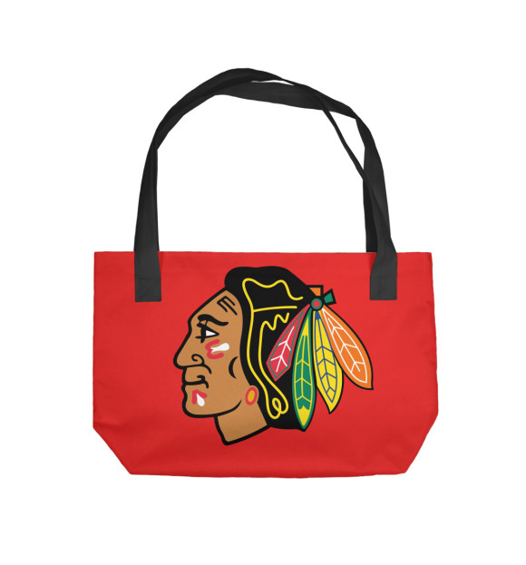 Пляжная сумка с изображением Чикаго Блэкхокс цвета 