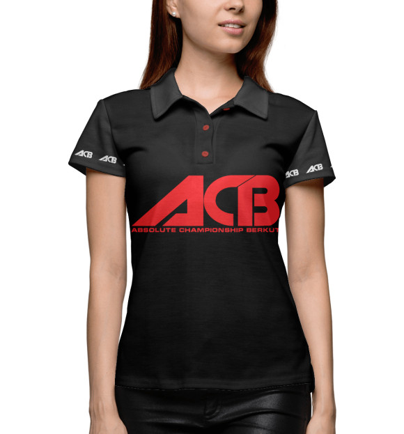 Женское поло с изображением ACB black цвета Белый