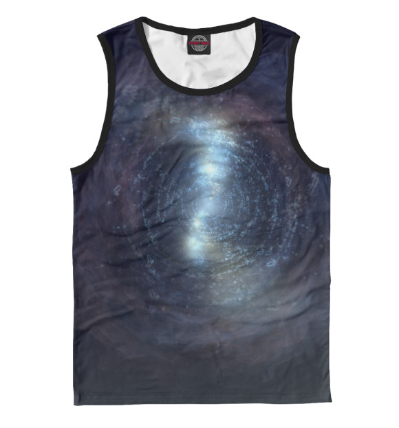 Мужская майка с притом Космос цвета Белый Мужская майка с изображением Космос цвета Белый