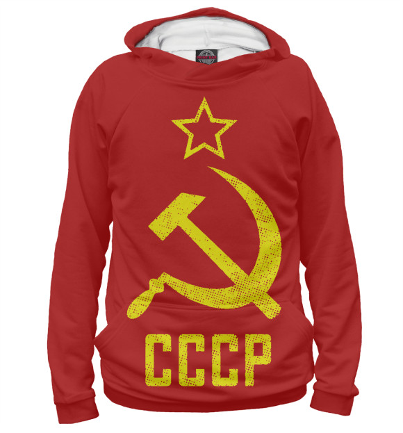 Женское худи с изображением СССР цвета Белый