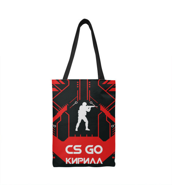 Сумка-шоппер с изображением Кирилл в стиле CS GO цвета 