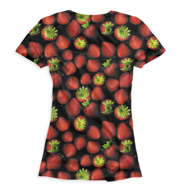 Женская футболка с изображением Клубника цвета Белый