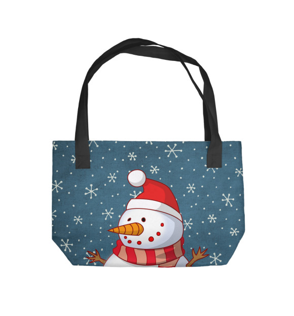Пляжная сумка с изображением Снеговик цвета 