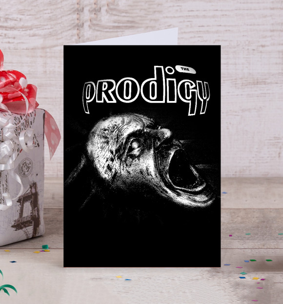 Открытка с изображением The Prodigy цвета Белый