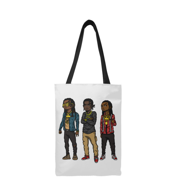 Сумка-шоппер с притом MIGOS цвета  Сумка-шоппер с изображением MIGOS цвета