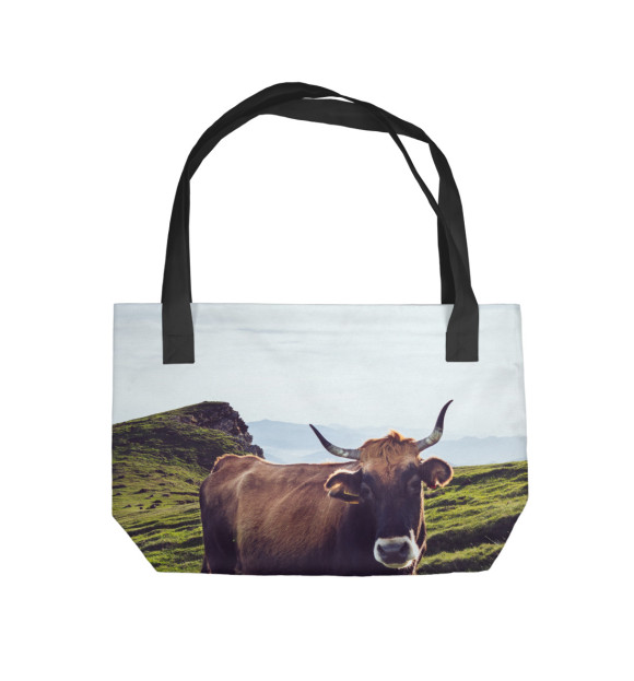 Пляжная сумка с изображением Бык сельский цвета 