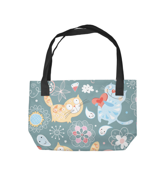 Пляжная сумка с изображением Коты цвета 