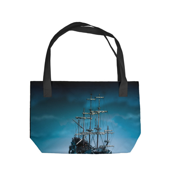 Пляжная сумка с изображением корабль цвета 