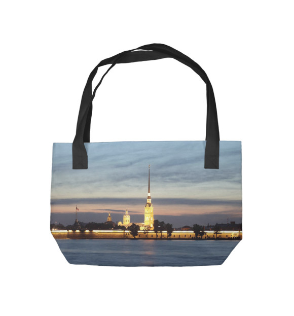 Пляжная сумка с изображением Петропавловская крепость цвета 