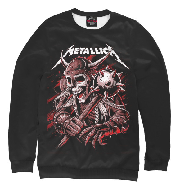 Женский свитшот с изображением Metallica цвета Белый