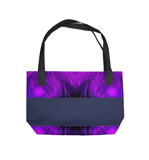 Пляжная сумка с изображением Абстракция фиолетовая цвета 