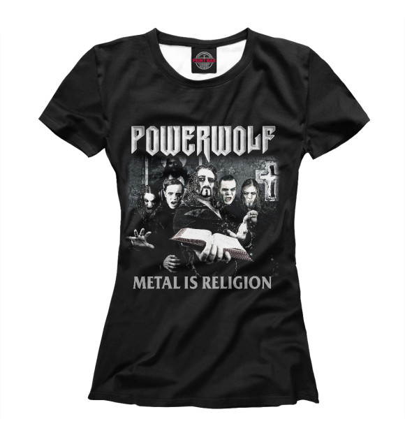 Женская футболка с изображением Powerwolf цвета Белый