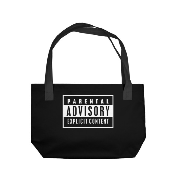 Пляжная сумка с изображением Parental Advisory цвета 