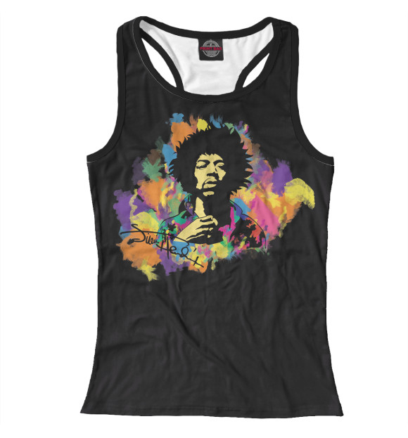 Женская майка-борцовка с изображением Jimi Hendrix цвета Белый