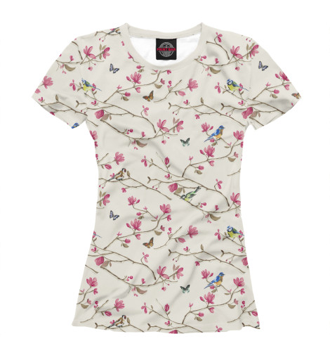 

Футболки Print Bar, Белый, Spring Birds