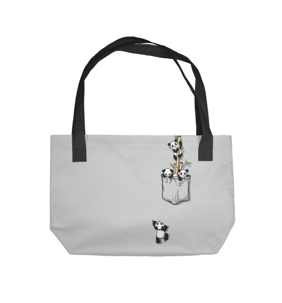 Пляжная сумка с изображением Кармашек с пандами цвета 