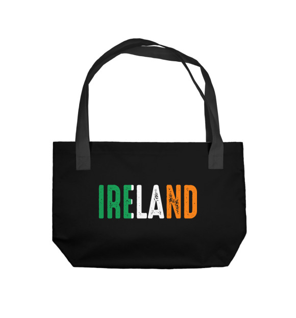 Пляжная сумка с изображением IRELAND - ИРЛАНДИЯ цвета 