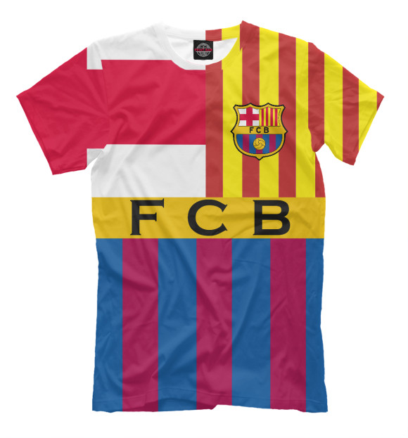 Мужская футболка с изображением Барселона цвета Молочно-белый