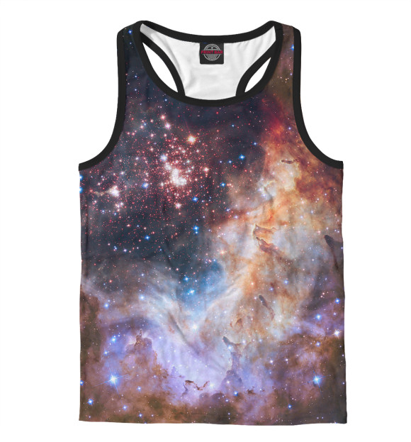 Мужская майка-борцовка с изображением Космос цвета Белый