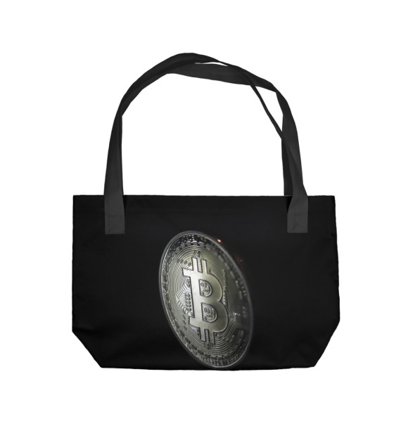 Пляжная сумка с изображением Биткоин Монета цвета 