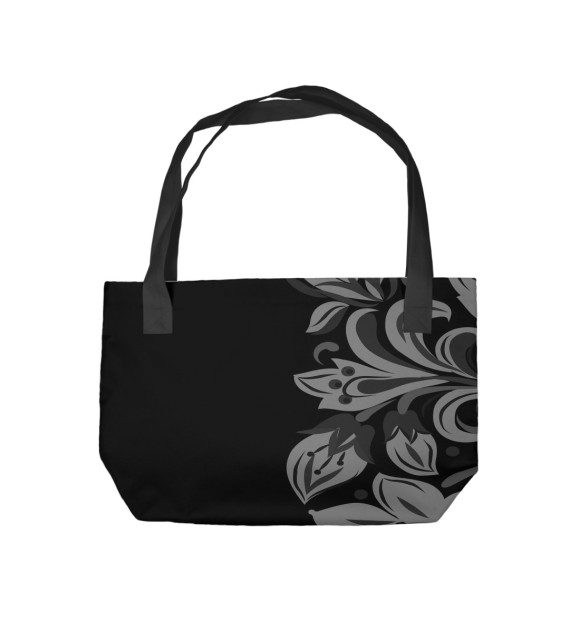 Пляжная сумка с изображением Russia Black&White ornament цвета 
