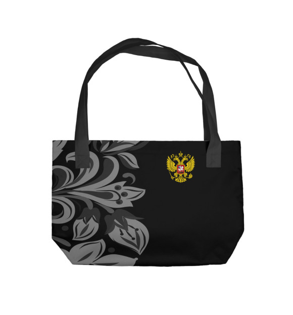 Пляжная сумка с изображением Russia Black&White ornament цвета 
