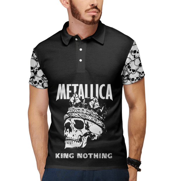 Мужское поло с притом Metallica цвета Белый Мужское поло с изображением Metallica цвета Белый