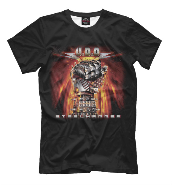 Мужская футболка с изображением U.D.O. - Steelhammer цвета Черный