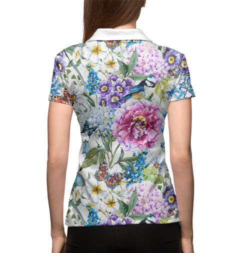 

Поло Print Bar, Белый, Flower Birds