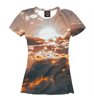 Женская футболка Солнце и облака