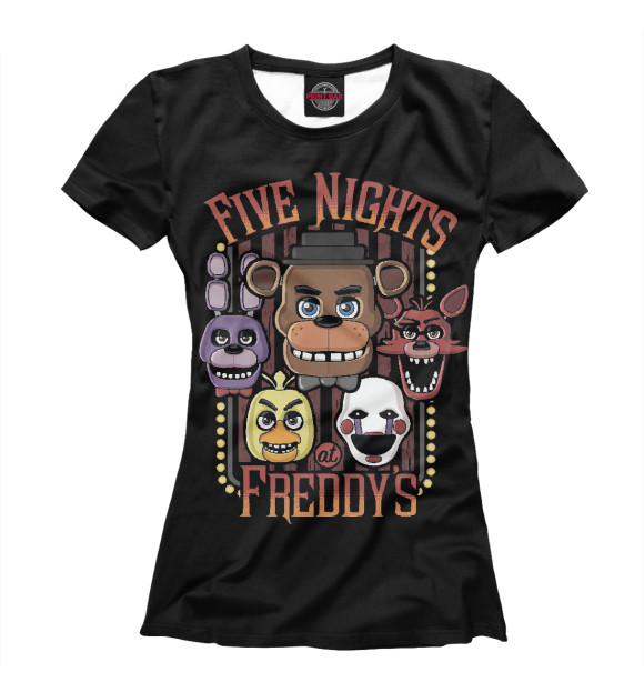 Женская футболка с изображением Five Nights at Freddy’s цвета Белый