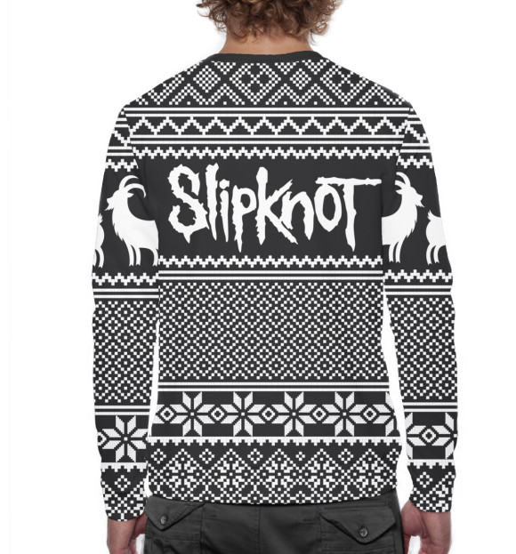 Мужской свитшот с изображением Slipknot цвета Белый