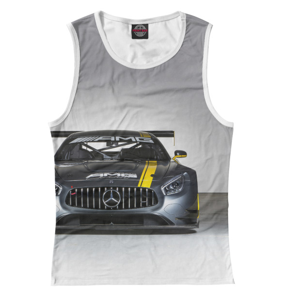 Женская майка с изображением AMG Motorsport цвета Белый